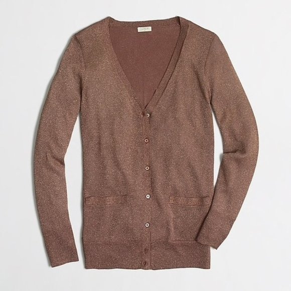 J. Crew Sweaters - NWT J. Crew Metallic Knit Bronze Button Cardigan